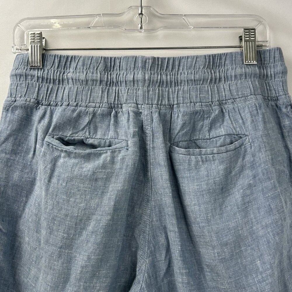 Athleta Cabo Jogger-Chambray Blue Women’s Size 8 Zip Pockets 100% Linen 26” Ins - Picture 14 of 16